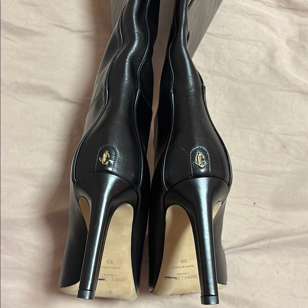 Jimmy Choo Black Heeled Boots - Picture 2 of 4
